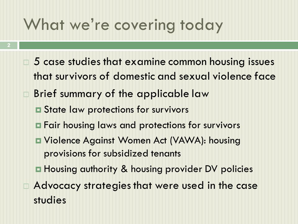 Federal Domestic Violence Legislation: The Violence Against Women Act